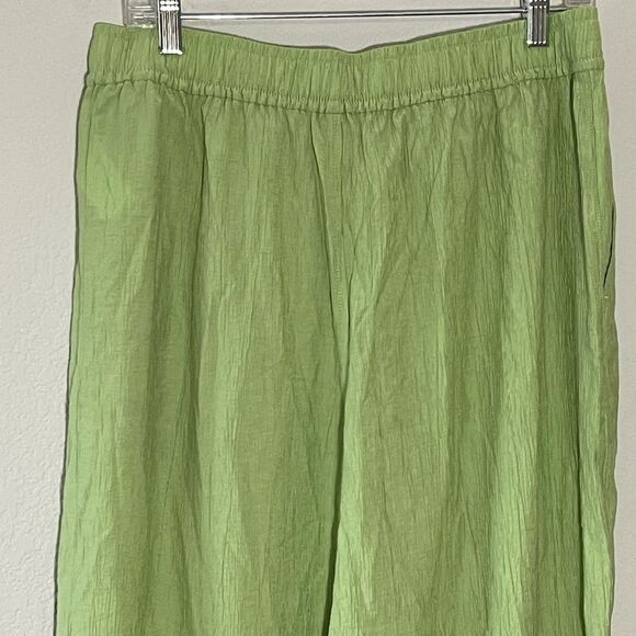 *Discolor on Leg* Madewell NWT Crinkled Crepe Straight-Leg Crop Pants Size Large - Picture 11 of 14